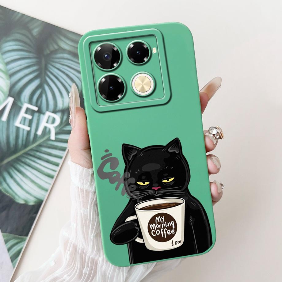 For Infinix Note 40 X6853 / Note 40 Pro 4G 5G / Note 40 Pro+ Plus Case Cover Liquid Silicone Soft TPU Cool Style Cartoon Fundas