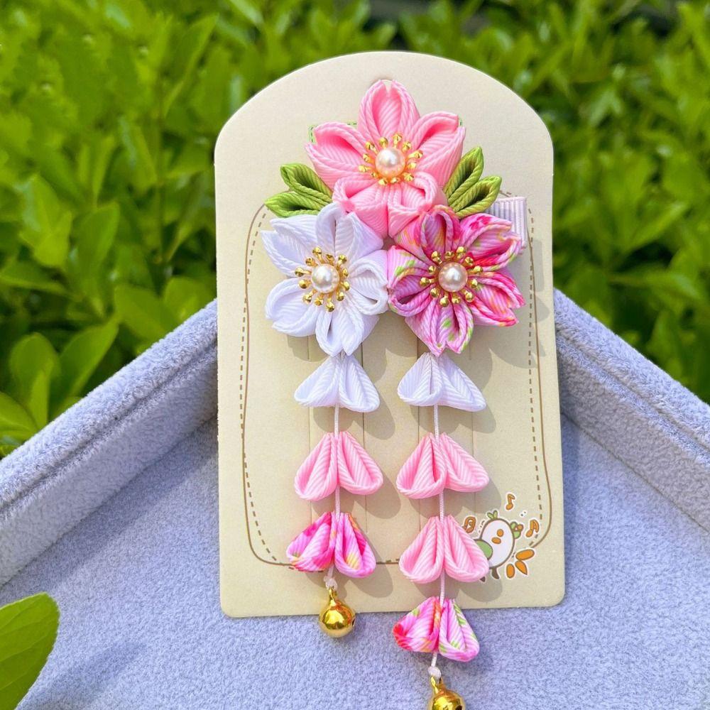 Hanfu Accessories Japanese Kimono Headwear Ancient Style Tassel Flower Hairpin  Hair Accessories