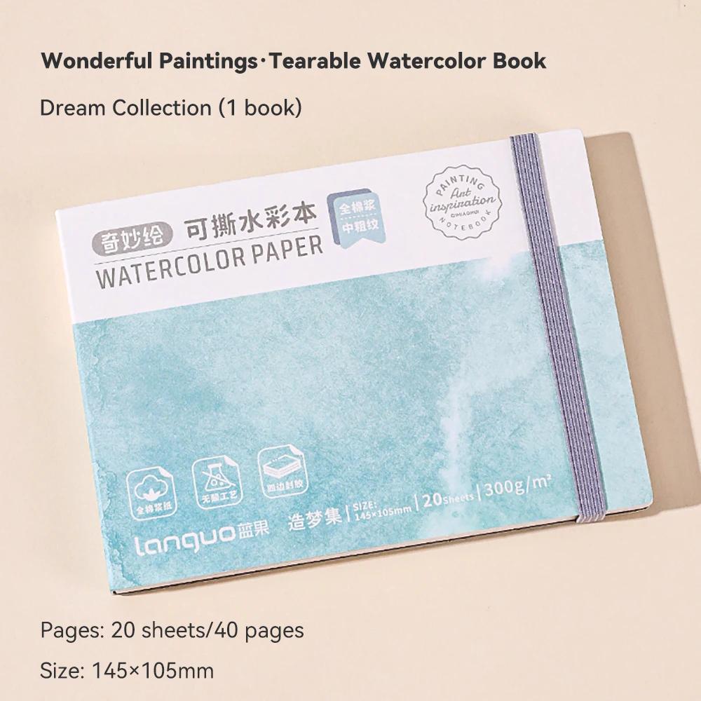 Languo Watercolor Drawing Book Thick Paper GSM 230/300g Watercolor Book Tearable Paint Book Portable Inspiration Record Notebook