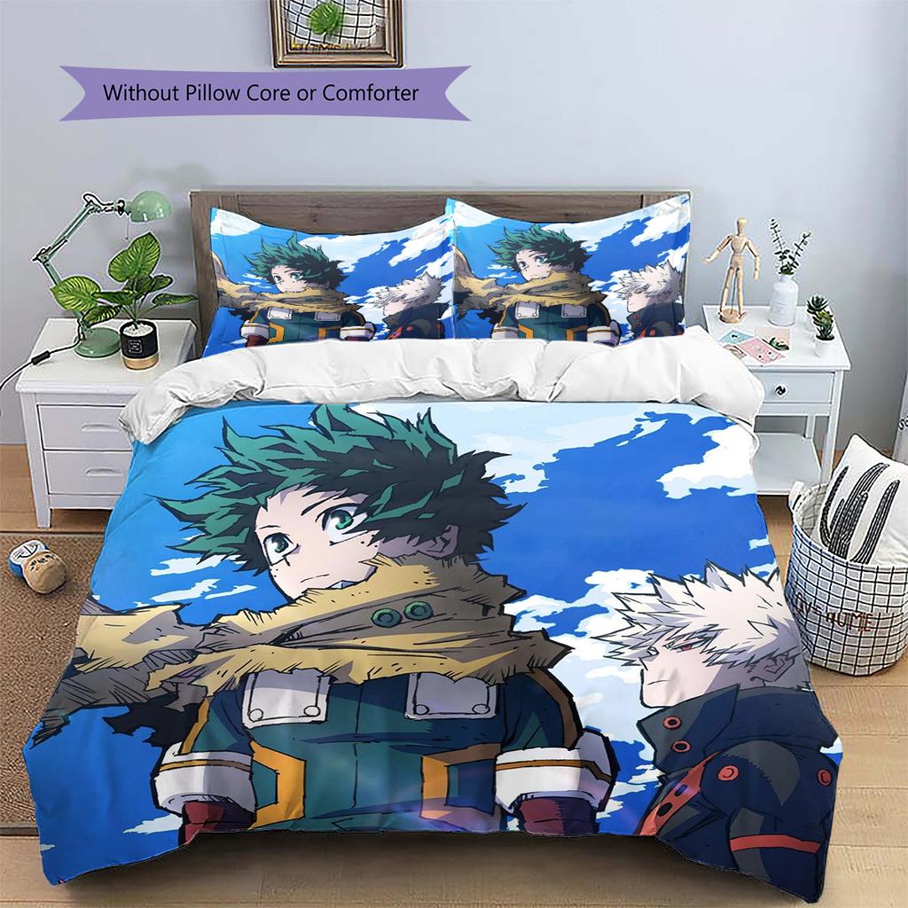 My Hero Academia Deku & Bakugo Bettbezug & Kissenbezüge, MHA Fan Schlafzimmer Bettwäsche, Perfektes Geschenk.chl