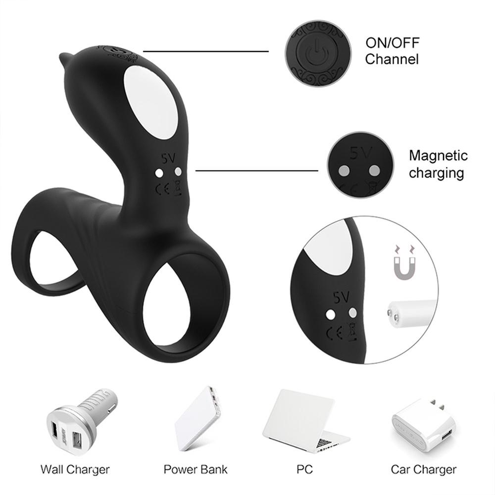 Manchon de pénis en Silicone avec masseur de Clitoris vibrant Enlatger de pénis pour hommes retardent l'éjaculation