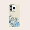 Ocean Jellyfish Lily Flower Pattern Phone Case For iPhone 17 Pro Max 16 Plus 15 Pro 14 13 12 11 X 17Air Lychee Textur Soft Cover