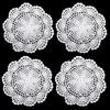4 Pcs 8 Inch White Vintage Crochet Doilies Round Lace Doily Lace Coasters Cotton Lace Doilies Lace Doilies for Tables Lace Coastersfor Kitchen Dining