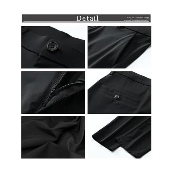 [InnoBase] Cool To the Touch Slacks, Suit Pants, Ice Silk Pants, Long Pants, Men's Business Trousers, Pants, No-tuck, Stretch, Washable, Breathable,