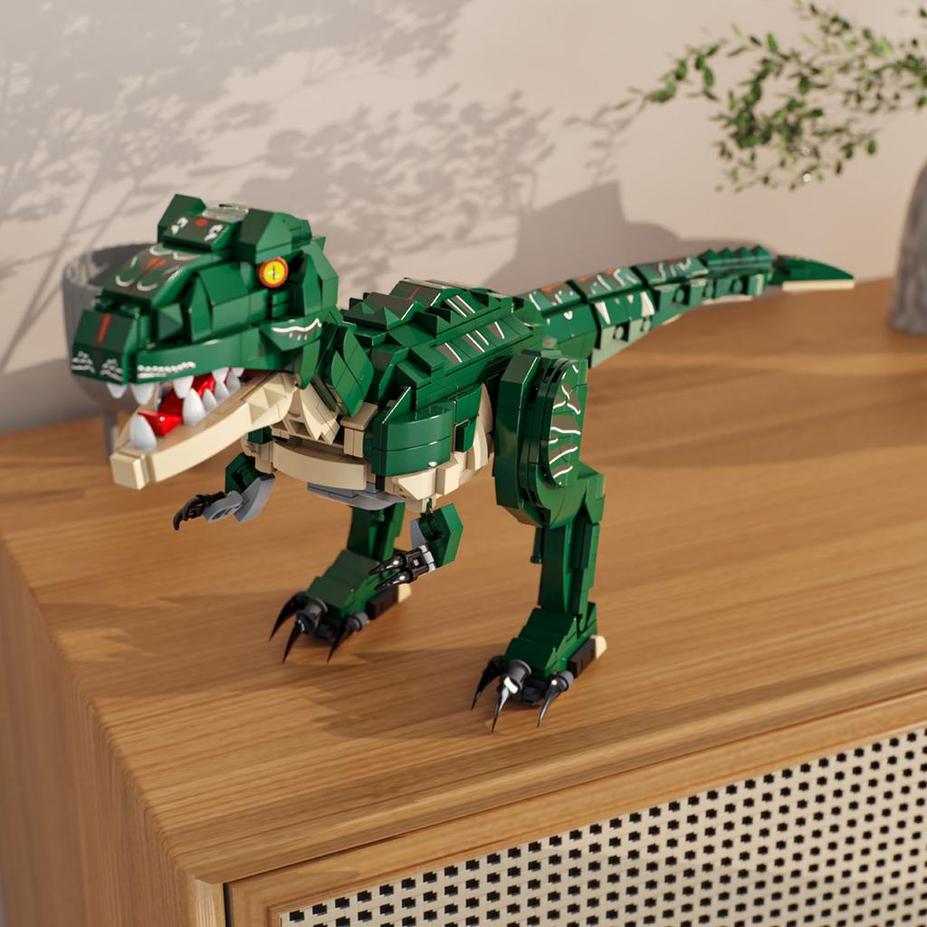 Non-Toxic 861Pcs Green Dinosaur Building Blocks Toys Model Tyrannosaurus Rex Assemble Puzzle Bricks Toy Sets For Kid Ornament Gifts