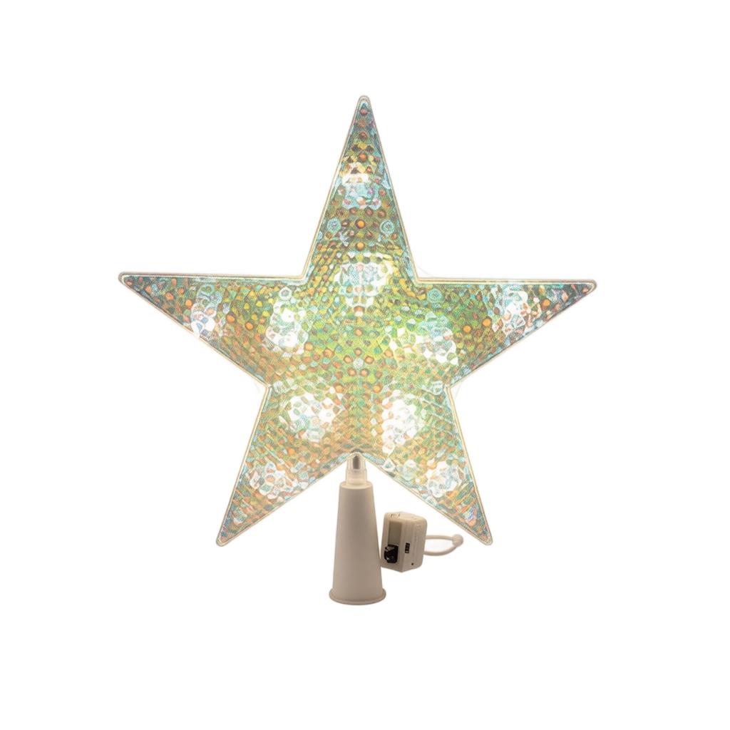 Christmas Tree Topper Star with Twinkling Lights for Holiday Tree Decoration