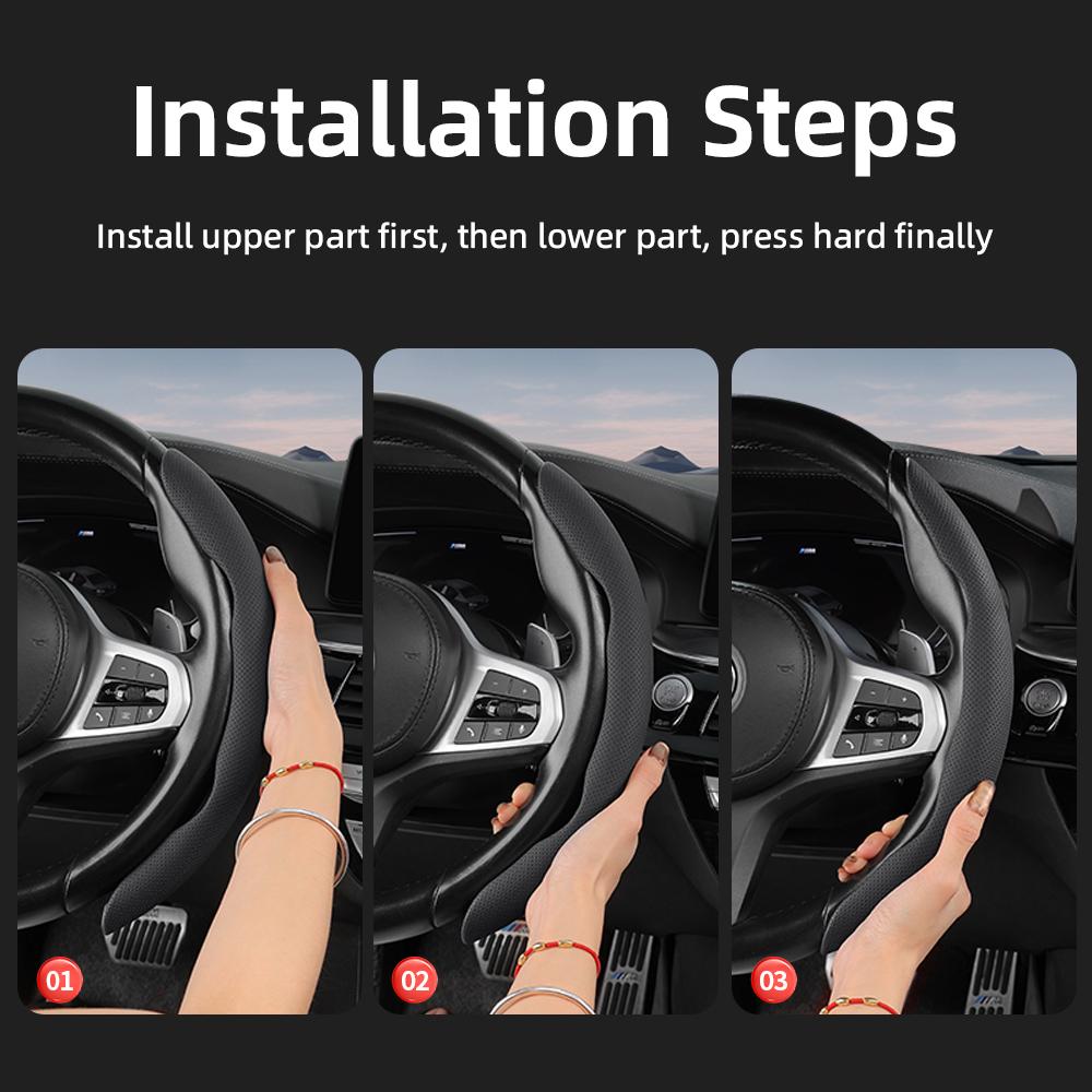 Suitable for Volvo Breathable Holes Leather Steering Wheel Cover Segmented Quick Release Design Non-Slip Durable V40 V70 S60 C30 S40 