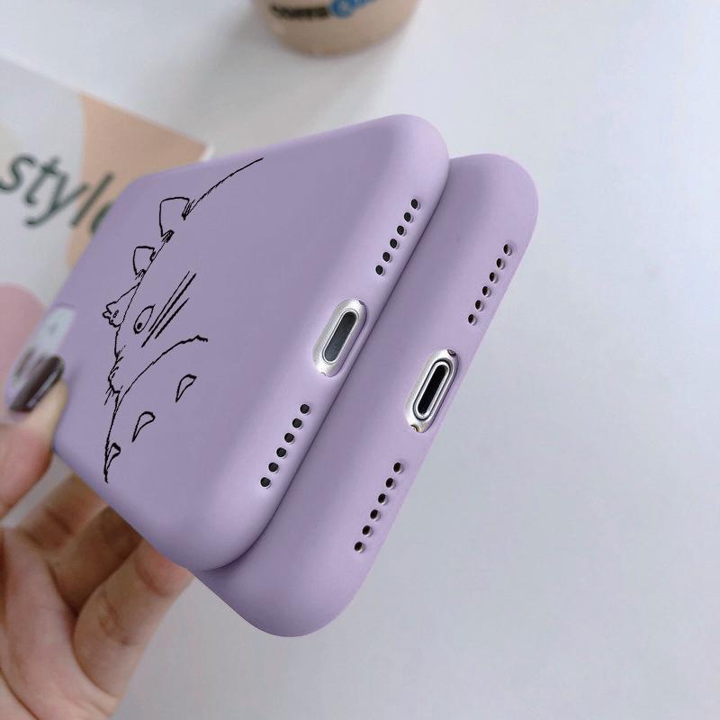 Totoro pouzdro na telefon pro páry iPhone 15 Samsung A55 S24 FE S25 M35 Xiaomi Redmi Note 13 Pro 14C Huawei Honor Realme nárazuvzdorný matný kryt proti poškrábání