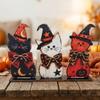 3Pcs Autumn Vintage Black Cat Tabletop Sign Retro Witch Hat Cat Table Ornament  Home Decor