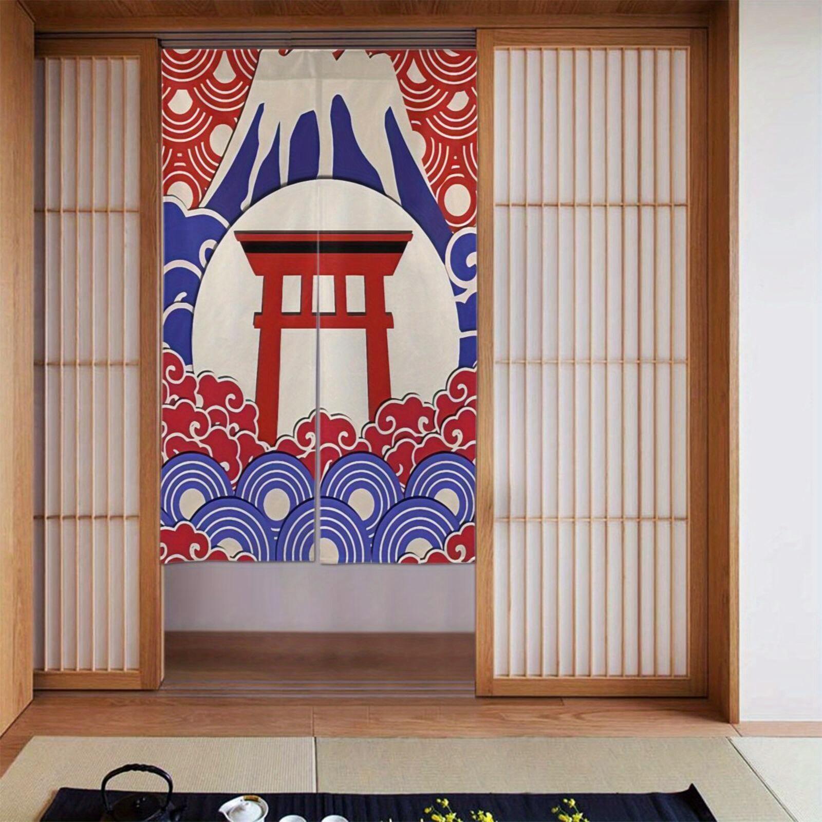 

One Piece of Curtains Featuring Japanese Style Elements, Measuring 34 Inches by 56 Inches, Designed for Blackout in Corridors, S 65x100cm26x39in