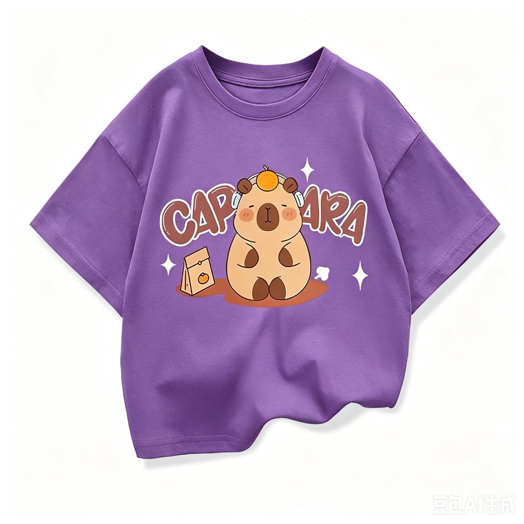 Summer Cute Design Capybara Tshirt Kids Girl TShirt Capibara Cartoons Clothes Capybaras Baby Boys T Shirt Casual Top Clothes