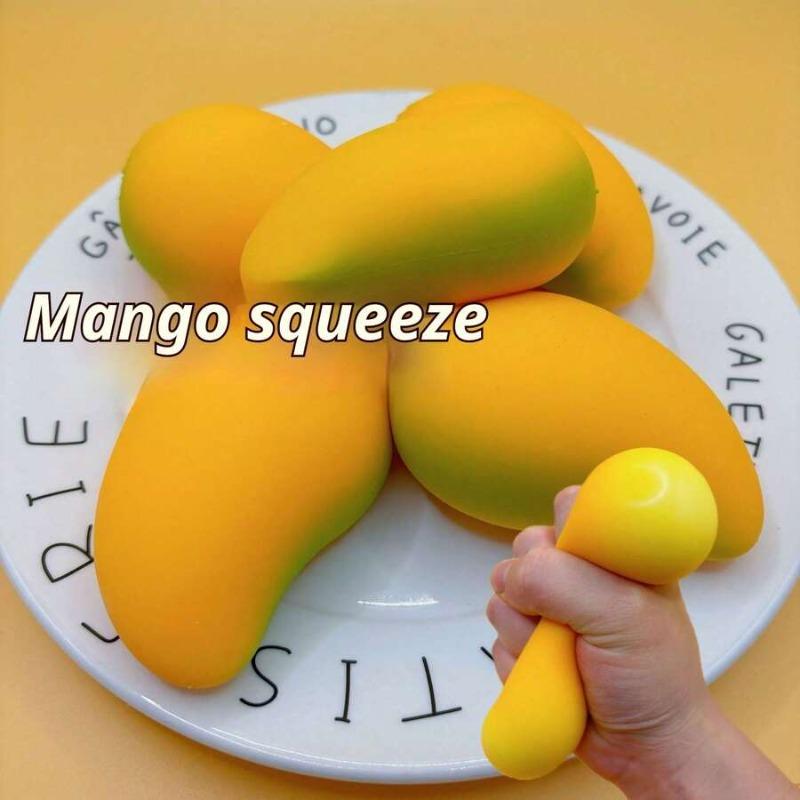 1pc Realistic Mango Squeeze Toy, Creative Food Stress Relief Toy, Squeeze Decompression Toy, Party Gag Gift, Popular Item