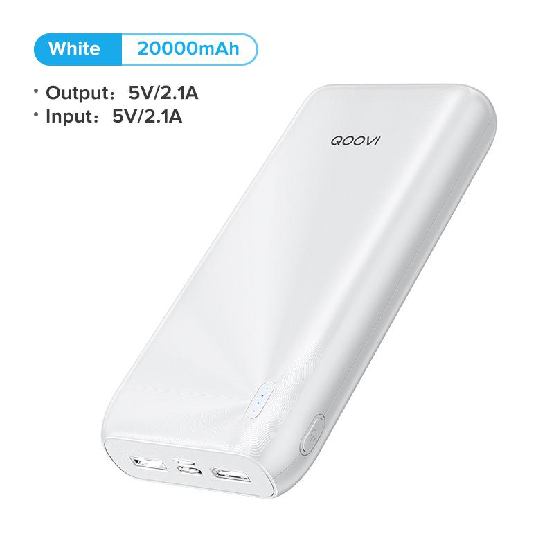 QOOVI 20000mAh Power Bank Portable Charger For iPhone 15 Xiaomi Samsung Huawei External Battery 10000 mAh PowerBank