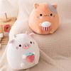 Cartoon Cow Round Cat Plush Toy Pillow Cushion Ornament Kids Companion Sleeping