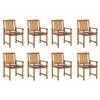 Day and Night - Day and Night Garden Chairs 8 Units Solid Acacia Wood with Cushions