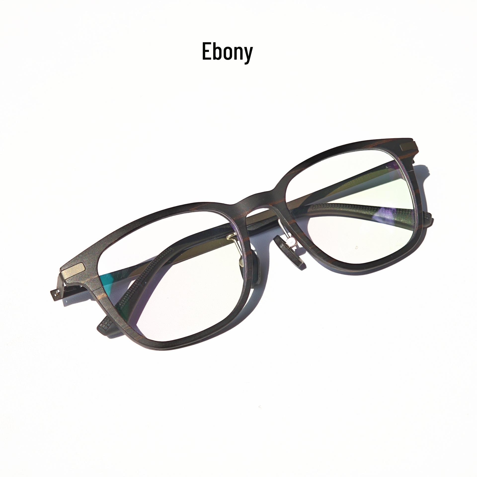 Unisex High-End Sandalwood Square Frame Glasses – Artistic Retro Design