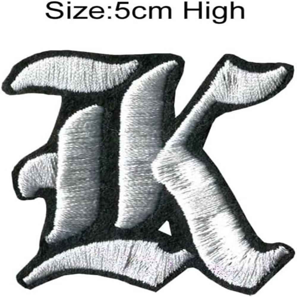 2 palce a-z Okrajová písmena Výšivka Bílý odznak Výšivky Nášivky Na bundu