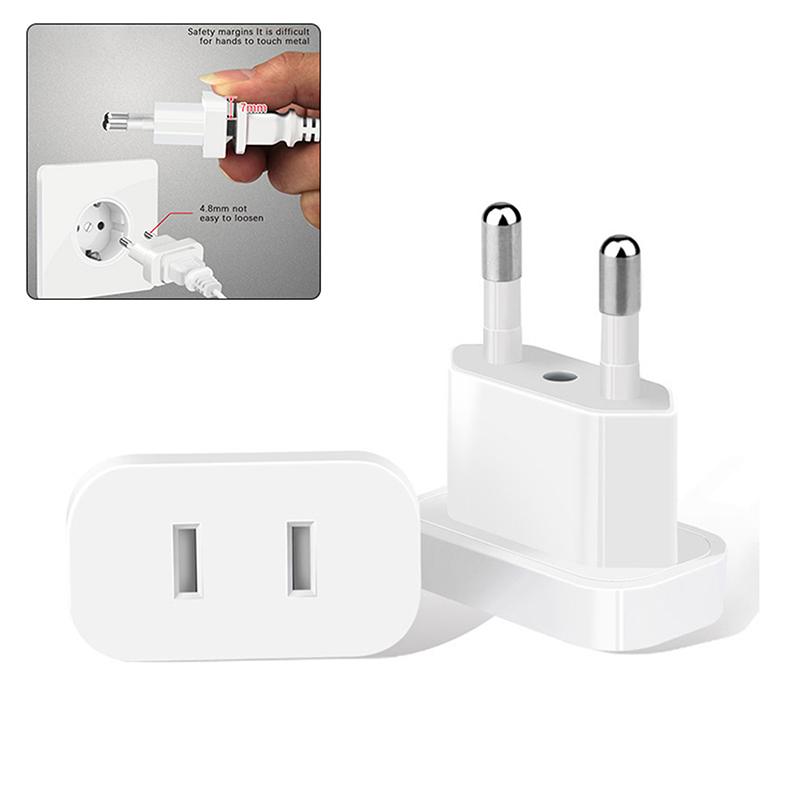 

1 Pcs 4.8Mm Power Plug Adapter Us To German Plugs Power Plug Converter Travel Adapter Power Converter Outlet белый