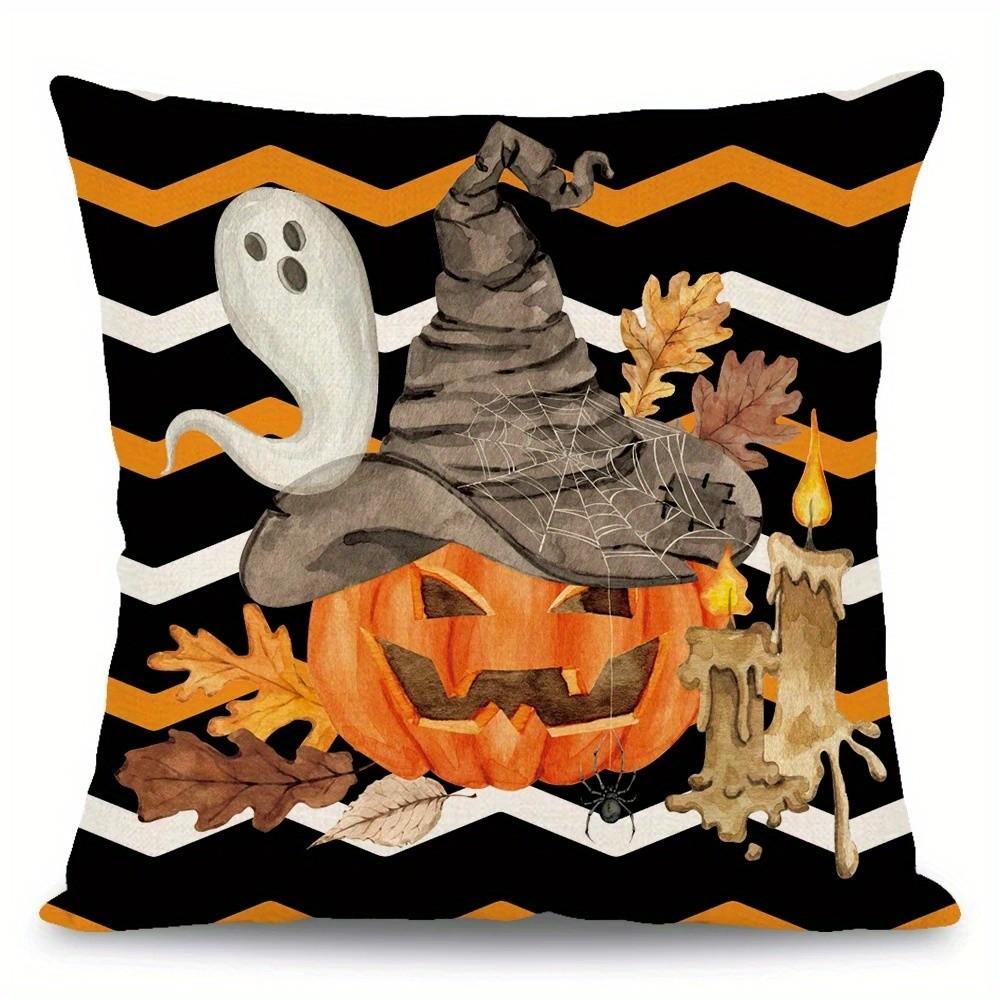 Halloween Party Spooky Decorative Pillow Covers Pattern Cushion Cover Suitable For Sofa Bedroom Car Pillow Cover