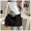 Large Capacity Bucket Tote Bag Cotton Casual Shoulder Handbag for Women