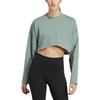 adidas Sweatshirts Women's Silver Green Crew Neck Moderate Regular HR5086