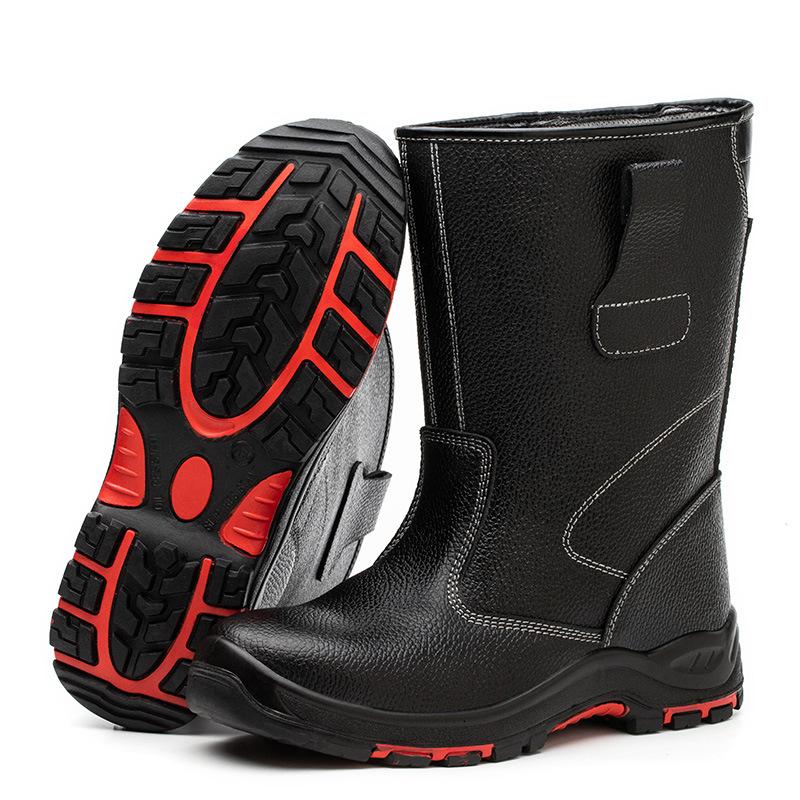men luxury fashion steel toe caps work safety boots soft leather welding shoes worker high chimney botas security footwear mans