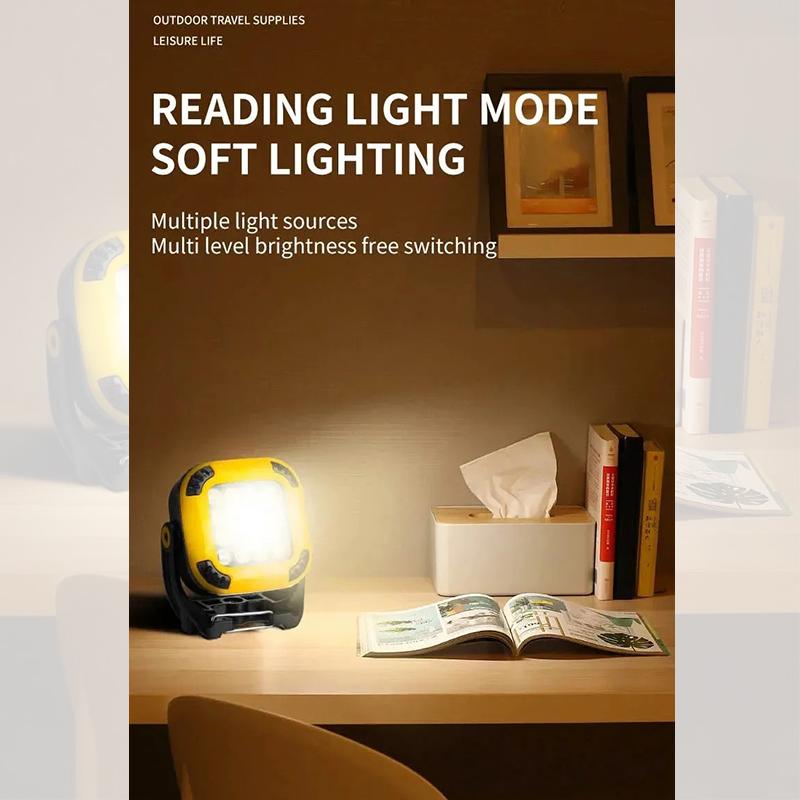 Multifunkční čtvercové pracovní světlo USB dobíjecí svítilna vodotěsné mini magnetické COB světlomet kempingové osvětlení staveniště