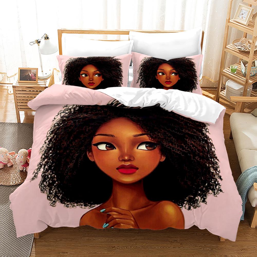 Bed Three-Piece Set 3D Three-Piece Set Size Girl Quilt Cover Printing