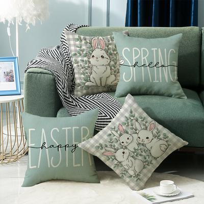 New Easter Pillow Cover Cushion Cover Rabbit Cartoon Home Letter Print Sand Cushion Cover