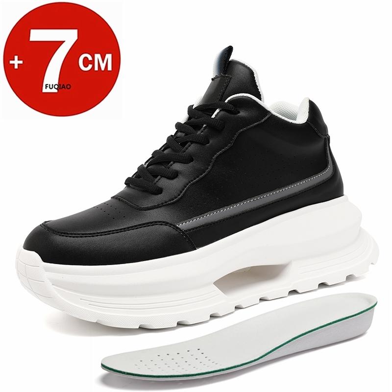 

Comfortable Platform Sneakers for Men and Women 7cm Height Elevator Shoes with Hollow Out Design Breathable Athletic Casual Shoe 36 чёрный