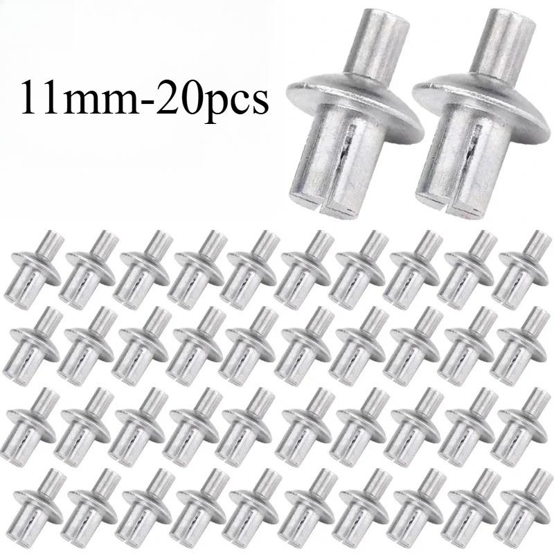 Creamily 50Pcs/100Pcs Rebites de Núcleo de Alumínio Rebites de Expansão Acionados por Martelo Rebites de Cabeça Redonda Fixadores Tipo Knock Rebites de Choque Parafusos