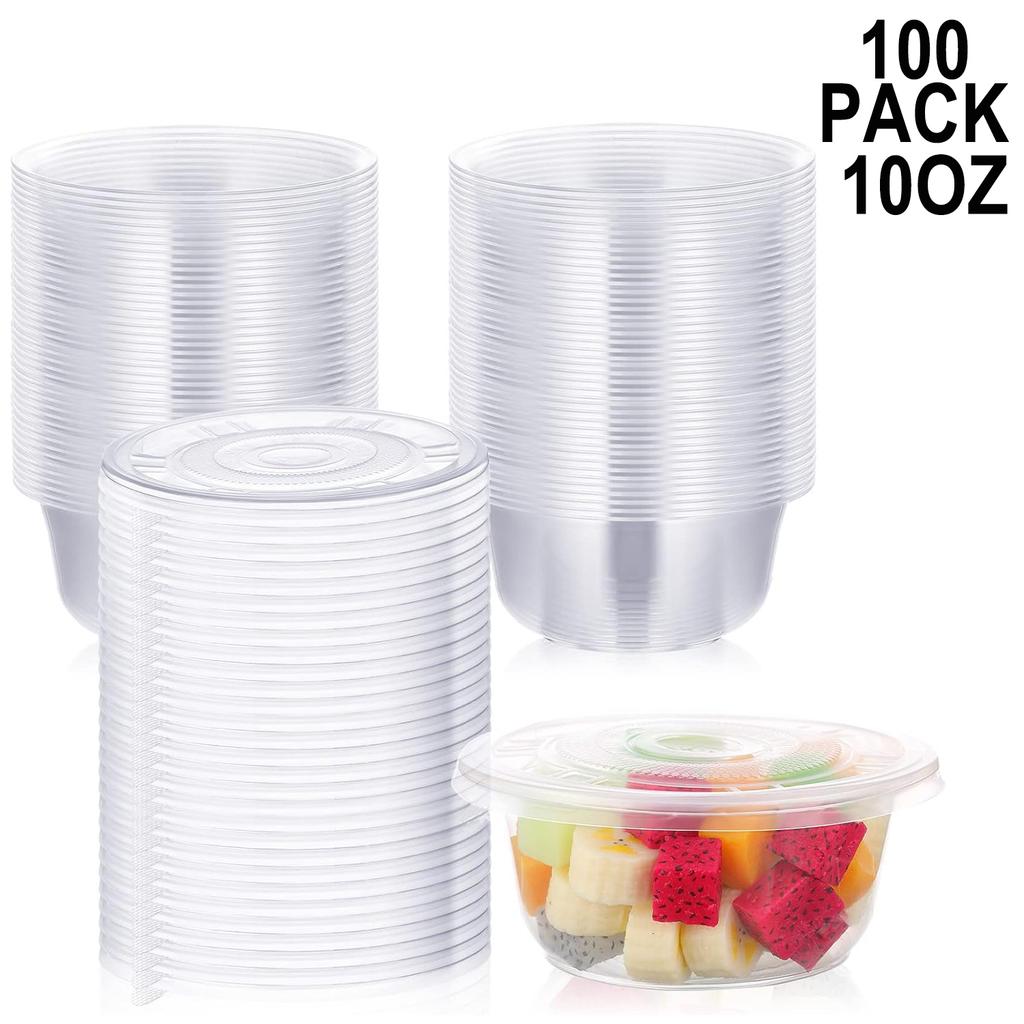 50pcs 250ML 300ML Pudding Cups Wiht Lids Plastic Boxes Ice-Cream Mousse Dessert Picnic Party Packing Dessert Cups with Lid