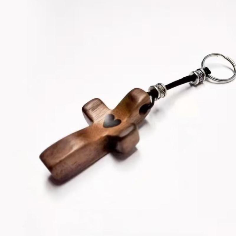Handheld Olive Wood Clinging Cross From Elegant Wooden Cross Decor - Versatile Spiritual Symbol For Home & Office, Perfect Gift