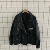 Womens Oversized PU Leather Jacket 2026 Casual Short Coat With Notched Collar Front Pockets