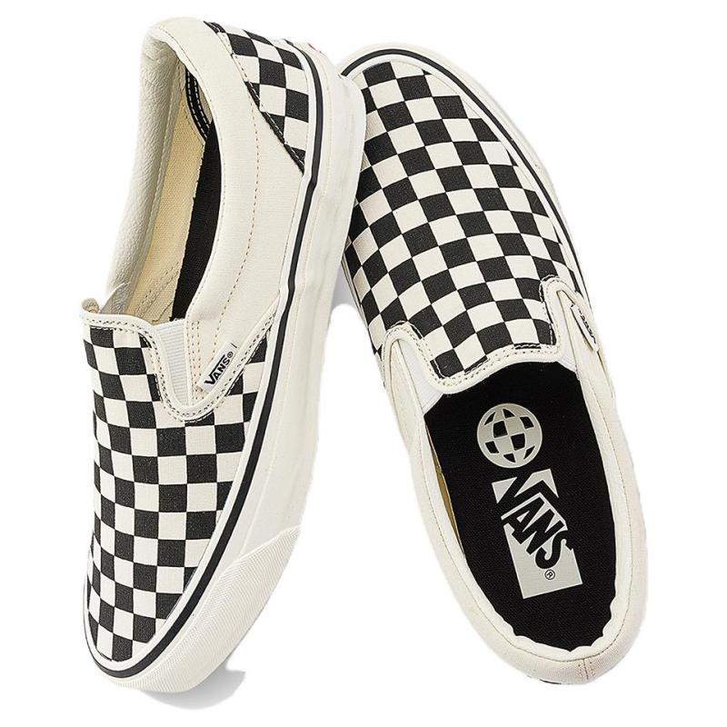 Vans Wsuwane Niskie Buty Skateboardowe Unisex Czarne Białe Trampki VN000CTCKIG