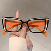 Vintage Cat Eye Brille Damen Neue Mode Mehrfarbiger Rand Flacher Lichtspiegel Trendy Anti Blaulicht Brille