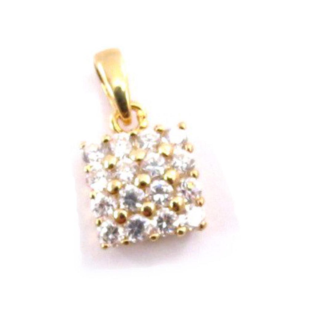 Les Trésors De Lily [C5640] - White 'Pavé De Rhinestone' Gold Plated Pendant