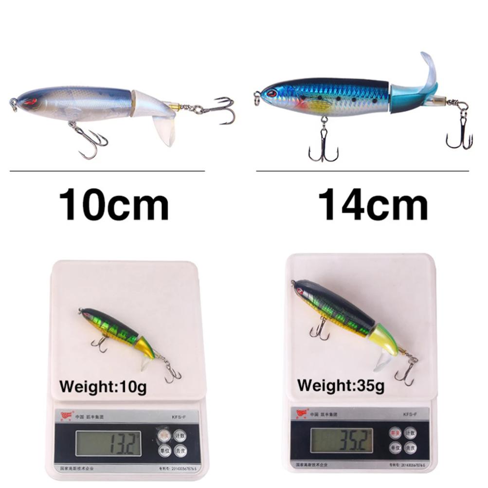 14cm Topwater Fishing Lure Whopper Popper Artificial Bait Hard Plopper Soft Rotating Tail Fishing Tackle Fishing Bait