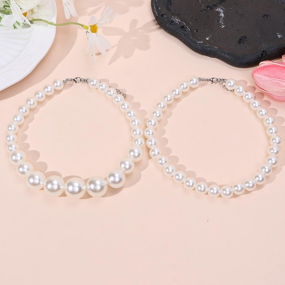 

Двурядное колье-чокер Элегантный дизайн Цепочка для ключиц Новое жемчужное ожерелье из бусин Ювелирные изделия белый