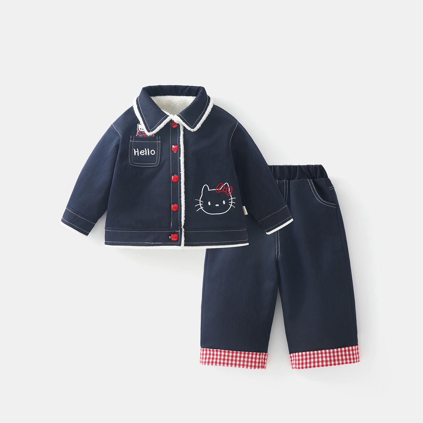 DUUDUU 2025 Корейский стиль Девочки Осень/Зима Комплект: Куртка и Брюки 110 cm