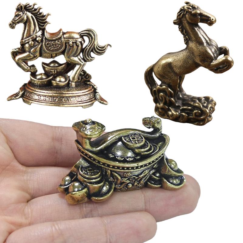 1 Stück Instant Glück und Erfolg Ornament Messing Pferd Tierkreiszeichen Reichtum Anziehend und Schützend Heimdekoration Chinesisches Neujahrsgeschenk