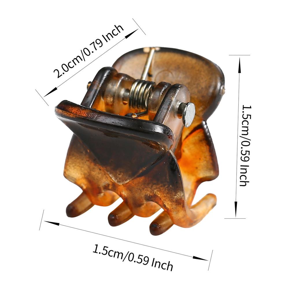 10Pcs Hair Claw Clips for Women 1.0 1.5cm Small Black Brown Transparent Plastic Mini Hairpin Barrettes Hair Styling Accessories