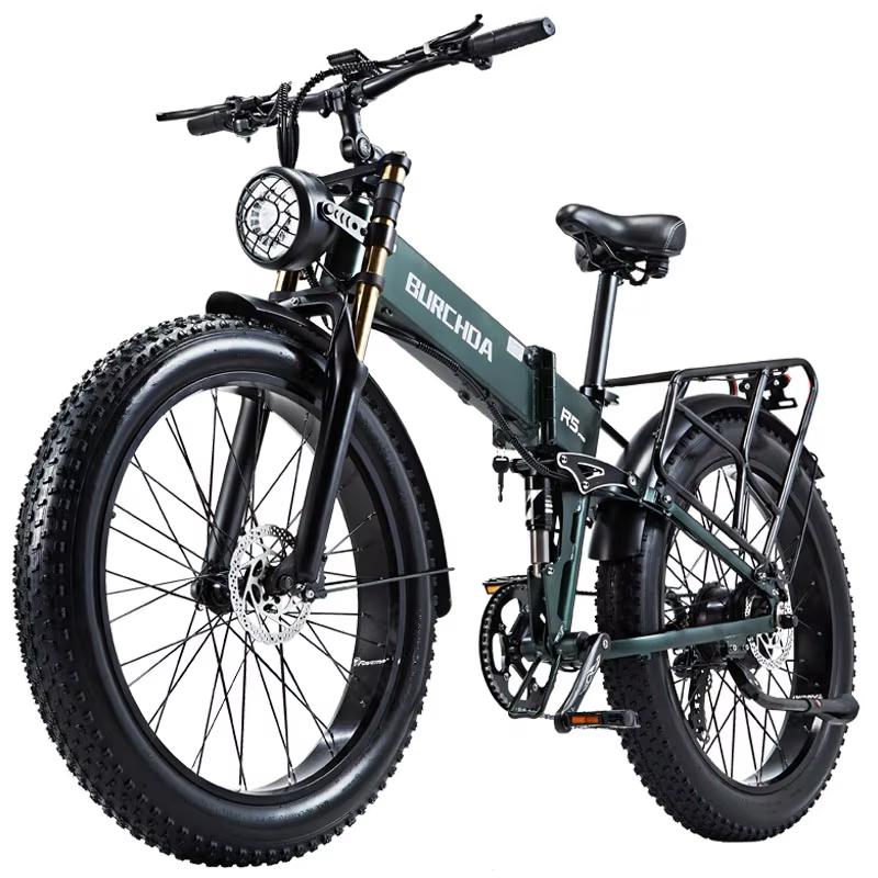 Burchda R5Pro 1500W50km/h 26-inch Folding Electric Mountain Bike 48V20AH Lithium Fat Electric Bicycle Motorcycle