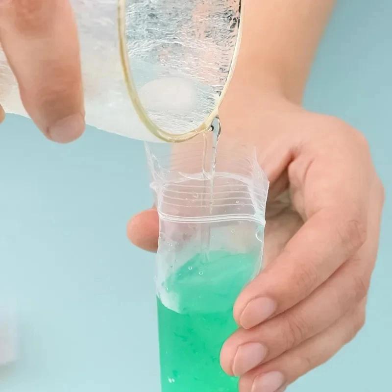 100/60/20 stk engangs ispopformpose Stor fryseispinne forseglede poser DIY Juice Yoghurt Smoothie Bag med trakt iskremverktøy