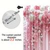 2 Pcs, Versatile Polyester Transparent Curtains for Home Decoration Pink Floral for Use In Bedrooms and Living Rooms