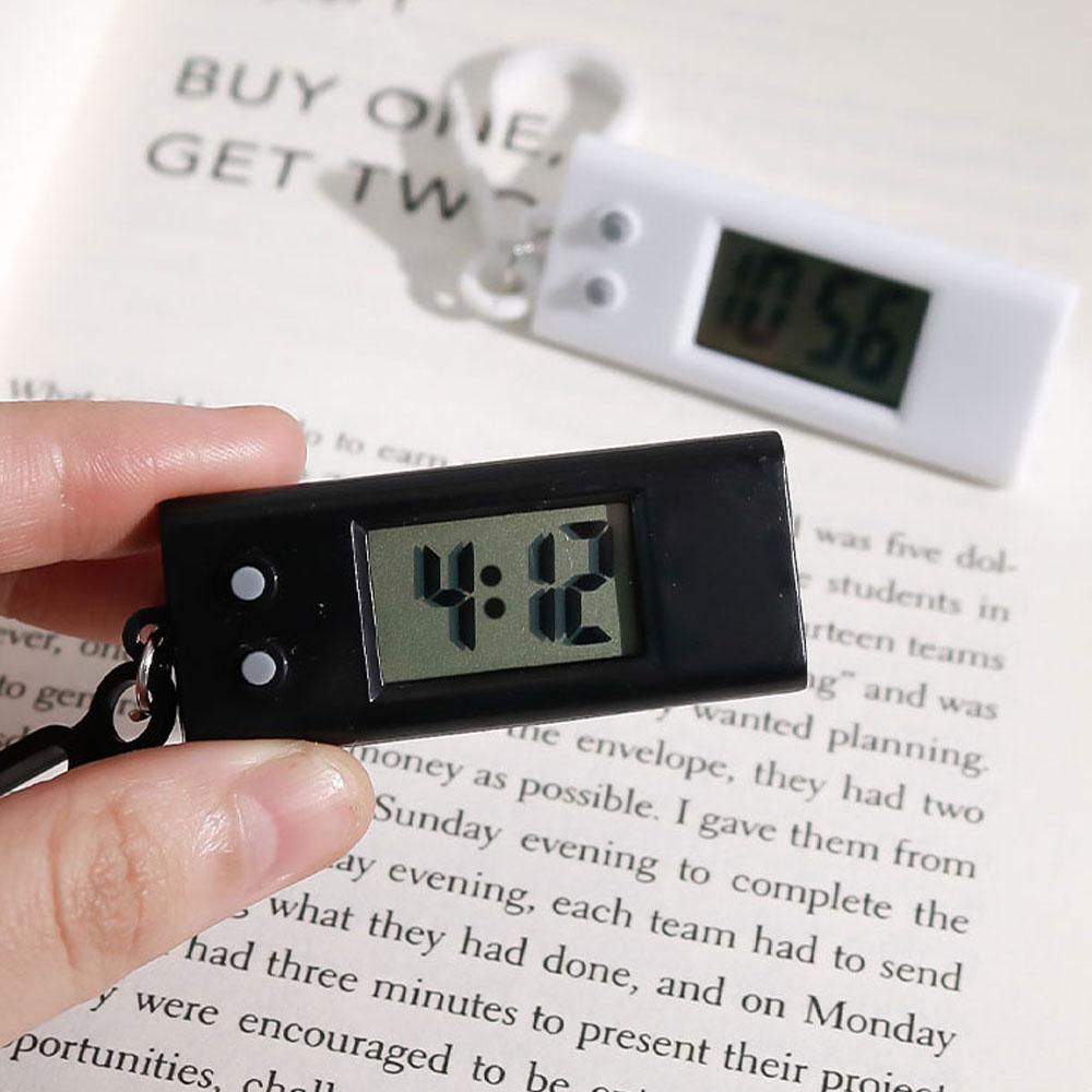 Digital Clock Student Mini Electronic Clock Keychain Electronic Triangle Watch Digital Table Time Display Clock Hanging Keychain