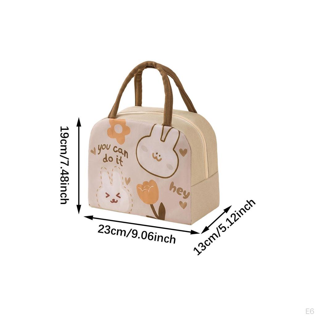 Insulated Thermal Bag Cute Lunch Box for Work Students Picnic