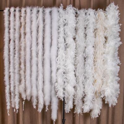 DIY 2 Yards Ostrich Feathers Boas Tuekey Marabou Plume Boa Multiple Styles for Wedding Dress Decoration White Plumage Shawl Tapes