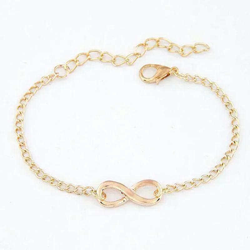 Fashion 8-shaped Alloy Bracelet Retro Minimalist Couple Bracelet 8-shaped Bracelet Women's Jewelry Bracelet Accessories Gifts