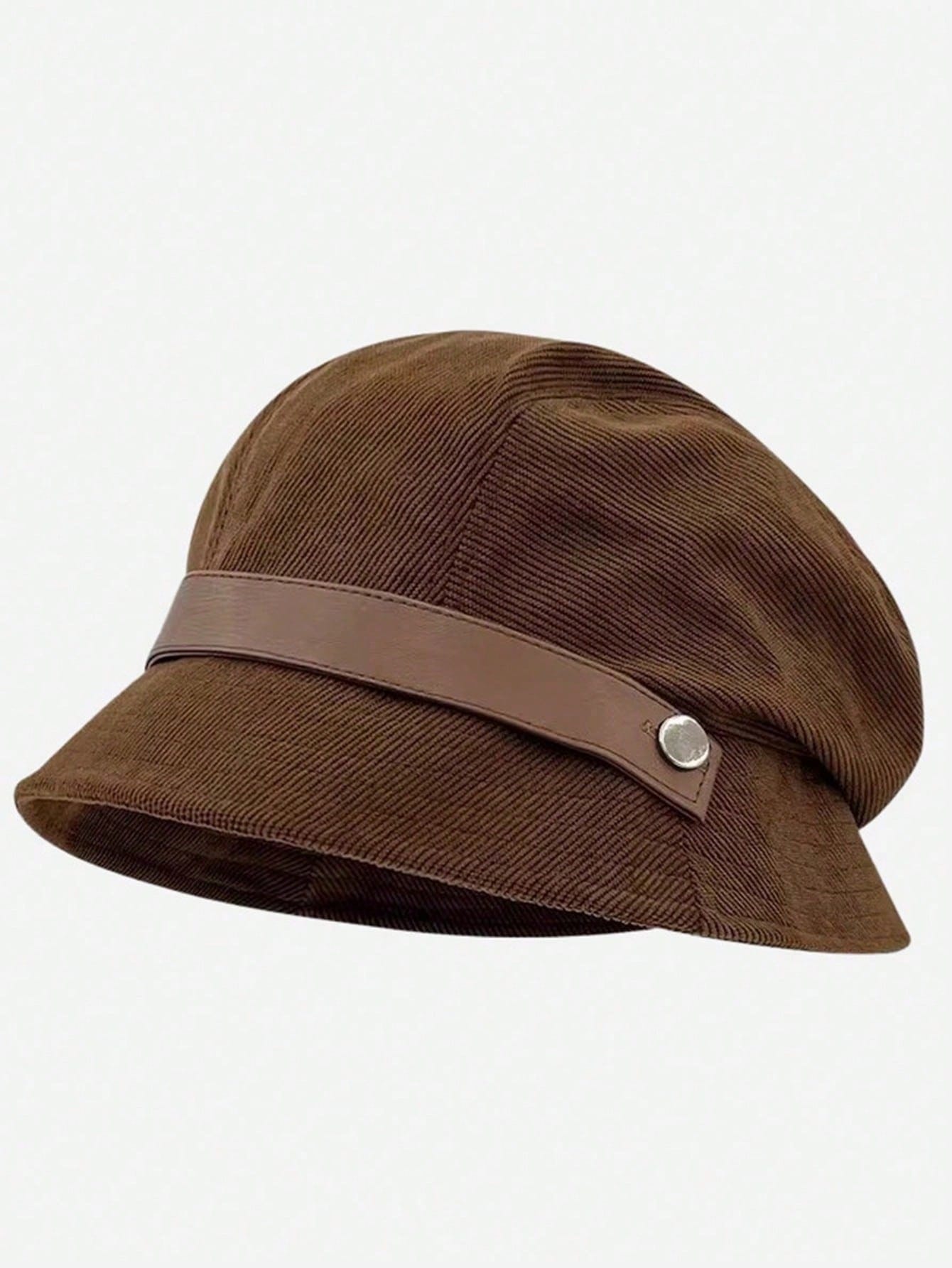 

Women s Corduroy Bucket Hat, Korean Style Versatile Cap, Retro Elegant Beret Hat, Face Covering Warm Winter Accessory